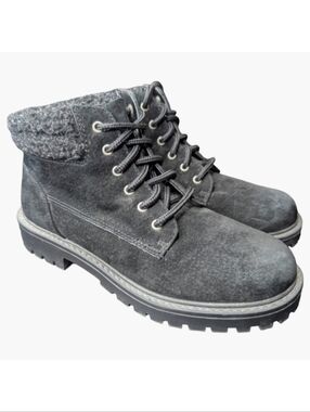 Vintage Predictions Black Suede Lace-Up Boots | Grunge 90s | Size 6.5